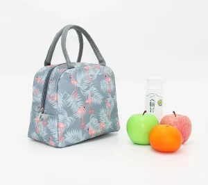 Durable Small Handle Oxford Composite Aluminum Foil Zipper Lunch Cooler Bag Cute Portable Insulated Picnic 24x13x19CM 1-2