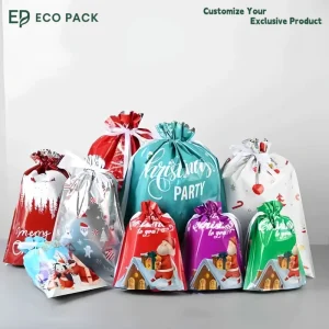 ECOPACK Christmas Candy Bags Food Bags Gift Bags Drawstring Bags Packaging Bags Plastic Bags Sealed Sack Bags