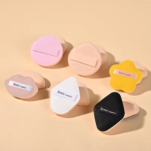 Eco Friendly Anti Oil Pink Triangle NBR Sponge Makeup Puff Washable Soft Built In for Private Label Eye Shadow