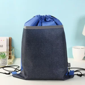 Eco Friendly Casual Non Woven Fabric Drawstring Storage Backpack Drawstring Bag For Grocery Travel Daily Organizer