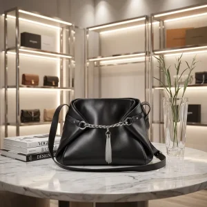 Eco Friendly Ladies Crossbody Bag Genuine Leather Biobased Handbag Shoulder Bucket Bag Leather Women Cross Body Bag