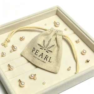 Eco Friendly Natural Cotton Linen Hemp Burlap Small Jewelry Drawstring Bag with Custom logo