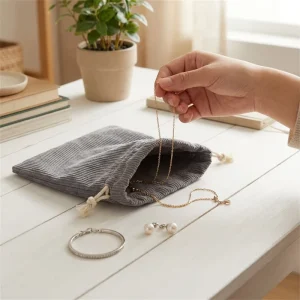 Eco Small Drawstring Pouch Bag Coin Purse Corduroy Storage Dust Bag Cute Mini Gift Candy Jewelry Lipstick String Bags