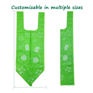Eco friendly 13 gallon 20 micron Green Compostable Biodegradable PLA Heat Seal Kitchen Garbage Bag Drawstring Flat Mouth Plastic