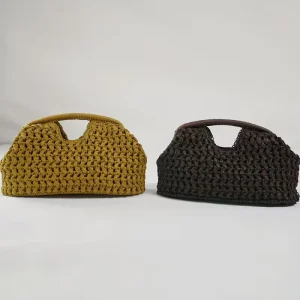 Elegant Ladies Chain Woven Handbag Straw Clutch Bag Fashionable Raffia Beach Bag Summer New Versatile Women’s Bag
