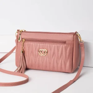 Elegant PU Handbag for Women Stylish Design Zipper Lock Decoration Waterproof Durable Shoulder Crossbody Bag