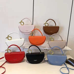 Elegant Saddle Box Bag Premium PU Leather Versatile Crossbody Minimalist Women Daily Use Handbag