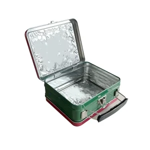 Embossed Tin Lunch Box Food Grade Custom Lunch Cookies Rectangular Portable Metal Tin Box