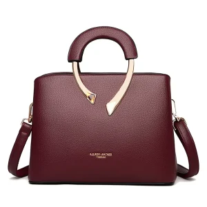 European American Fashion Large Crossbody Bag Handbag with Zip Lychee Grain Single Shoulder for Ladies Middle Aged Women