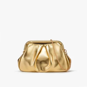 European American Large Capacity Women’s Evening Bag Chain Banquet Shoulder Crossbody Clutch Bag Pleated Single Zipper