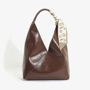 European American Style Women’s Large Capacity All-Season Simple Luxury Handbag Elegant Leather Tote Handbag for Women