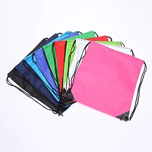 Exercises Gym Sports Customized Polyester Drawstring Backpack Lightweight Draw String Cinch Bags With Printed Logos