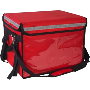 Expandable Insulated Food Delivery Backpack with Holders Extra Large Pizza Bags for Delivery Bike with Reflective Strip