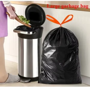 Extra Large Kitchen Waste Drawstring Garbage Bag Biodegradable Supermarket Commercial Black Thickened Customizable Size