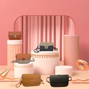 FSR567 New Leather Women’s Bag Fashionable Saddle Bag Leather Contrasting Single Shoulder Crossbody Bag