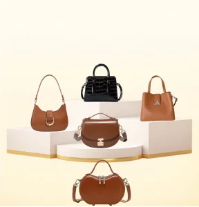 FSR759 Ladies Fashion Shoulder Handbag Crossbody Bag Genuine Cowhide Leather Half Moon Bags for Women Purses Handbags