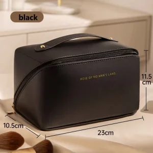 Factory Big Makeup Bag Capacity Waterproof Cosmetic Bag Travel Toiletry Pouch Soft PU Cosmetic Bag for Women