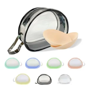 Factory Custom Bra Pads Storage Bag Transparent PVC Bag Portable Clear Travel Custom Cosmetic Plastic Bone Bag for Women