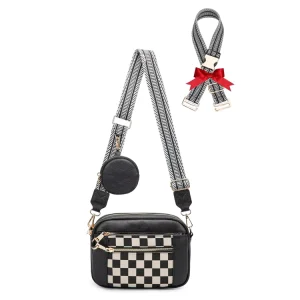 Factory Custom Logo Crossbody Bag Women Purses Leather Anti theft Handbags Crossbody Bum Bags with 2pcs Adjustable Wide Strap