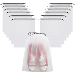 Factory Custom Logo Drawstring Shoes Bag Travel Sorting Storage Bags Frosted