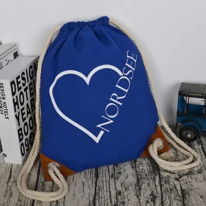 Factory Custom Printed Drawstring Bag Large Capacity Draw String Canvas Backpack Sport School Rucksack With Metal Eyelets