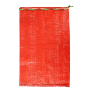 Factory Direct 15kgs 20kgs 30kgs Red Onion Sack Mesh Net Bag Breathable PP Leno Bag with Drawstring
