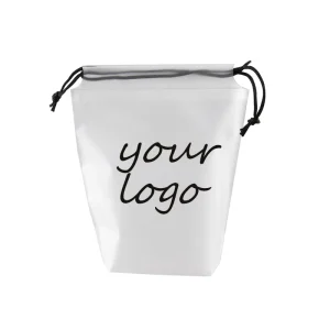 Factory Direct Eco Friendly Waterproof LDPE Plastic Drawstring Bag Custom Frosted Clear Drawstring Plastic Bag with Logo