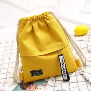 Factory Drawstring Backpack Canvas Drawstring Bag Cotton Drawstring Backpack