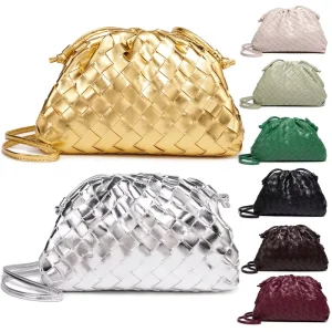 Factory Handmade Woven Cloud Dumpling Bag Trendy Ladies Bag Casual Small Shoulder Crossbody Clutch Handbag for Women