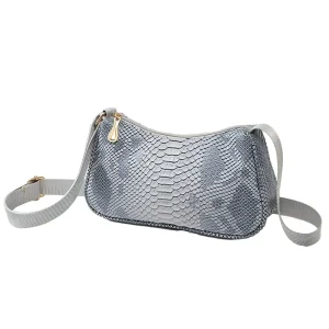 Factory Lady Vintage Fashion Snake Skin Single Strap Polyester Lining Shoulder Bags and Handbags for Women