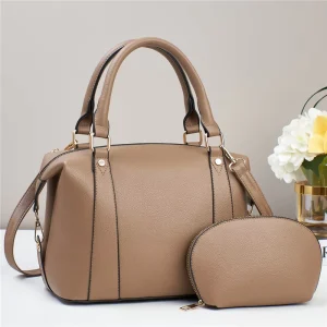 Factory Luxury PU Leather Ladies Handbags with Wallet High Quality Women’s Bags Set Soft and Zipper Closure