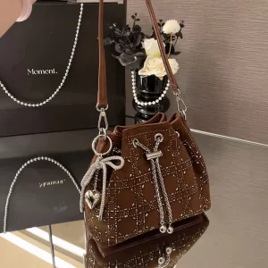 Factory Luxury-inspired Rhinestone Bucket Bag Chain strap Crossbody Shoulder Bag Versatile Underarm Bag
