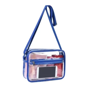 Factory Price Small Moq Custom Logo Adjustable Strap Colorful Clear PVC Crossbody Sling Bag