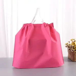 Factory Produce ODM Disposable Heavy Duty PE Customized Drawstring Takeout Bag with Food Grade Packaging for Retail Business Use