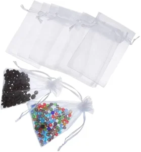 Factory Stock White Organza Gift Bag with Drawstring Pouch Jewelry Party Wedding Gift Party Festival Gift Bag Candy Bag