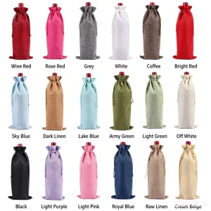 Factory Supply Wine Bag Set Drawstring Bottle Pouches For Champagne & Wine Custom Packaging