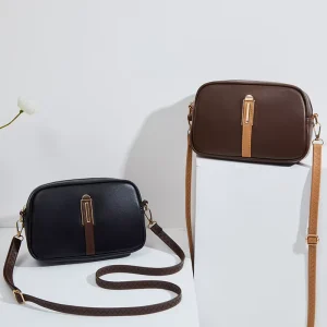 Fall Women’s Crossbody Phone Bags Zipper PU Leather Contrasting Stitching Light Luxury Model DL290 Everyday Outfits