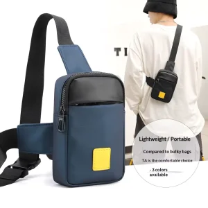 Fashion Brand Single Shoulder Crossbody Bag Men’s Korean Style Casual Small Chest Bag Students Mobile Phone Bag Printed Logo