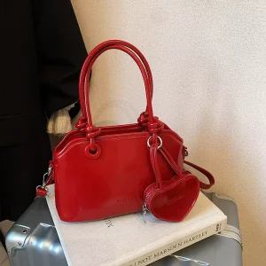 Fashion Candy Color Small Crossbody Shoulder Bag Portable PU Handbag Women Purses Large Capacity Polyester Lining