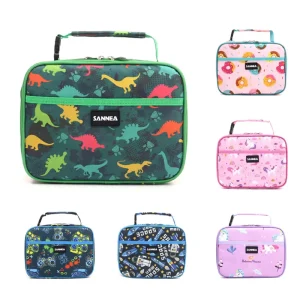 Fashion Cartoon Printing Portable Tote Insulated Lunch Bags for Student Children Outdoor Picnic Cooler Box Bags