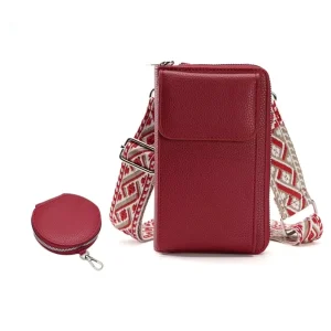 Fashion Crossbody Bag Women’s Portable Wallet Shoulder Bag Credit Card Slot PU Phone Bag with Coin Purse
