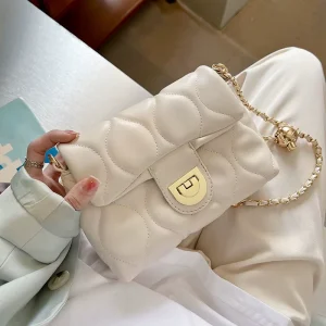 Fashion Designer Stone Pattern Lock Closure Cosmetic Mailing Lunch Shopping Tote Bags PU Women’s Summer Single