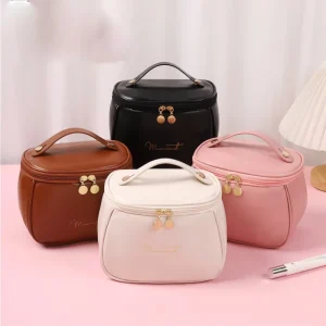Fashion Elegant Multi Color Cosmetic Organizer Bag PU Leather Makeup Case for Travel Daily Use
