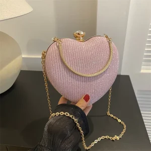 Fashion Luxury High End Women’s Evening Bag Luxuryable All Match Chain Crossbody Shoulder Zip Closure Handbag SmallDe