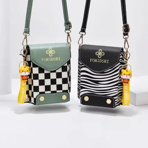 Fashion Mini Girls Cross Body Bag Cell Phone Women’s Shoulder Mobile Phone Bags Zebra Stripe Women’s Messenger Bags