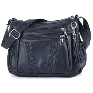 Fashion New Ladies’ Bag Crossbody Bag Soft PU Leather Handbag Trendy Multi Pocket Shoulder Bag