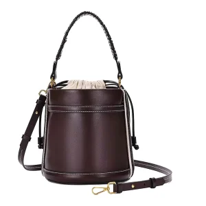 Fashion PU Leather Candy Portable Bucket Bags for Women Luxury Designer Handbags Criss cross Decoration Outdoor Daily Use