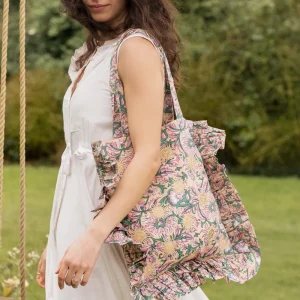 Fashion Printed Cotton Clutch Handmade Shoulder Strap Zipper Closure Waterproof Durable Portable Eco Friendly