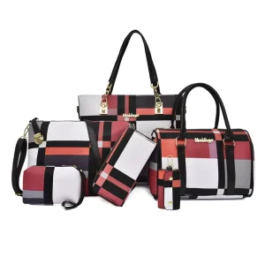 Fashion Shoulder Bags Women Purses Wallet 6 Pieces Set Handbag