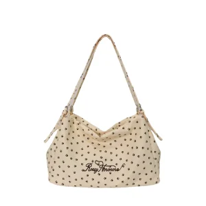 Fashion Single Shoulder Large Capacity Ins Polka Dot Summer Fresh Letter Print Tote Bag Double Zipper Shopping Handbag Inner